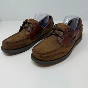 West Marine Boat Shoes Men's 9.5 Brown Leather Classic Comfort Mocs Casual EUC